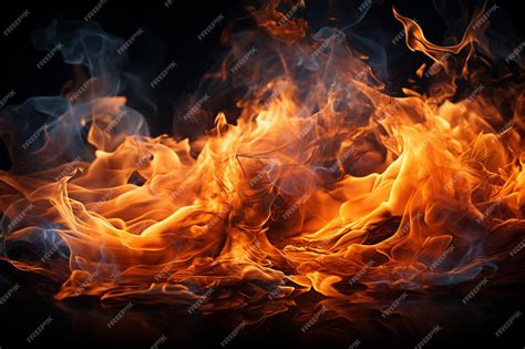 Premium Photo Vibrant Flames Isolated On Black Background