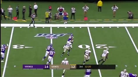 [Highlight] Vikings CB Nate Meadors gets a pick-six TD after Saints TE Dan Arnold drops and ...