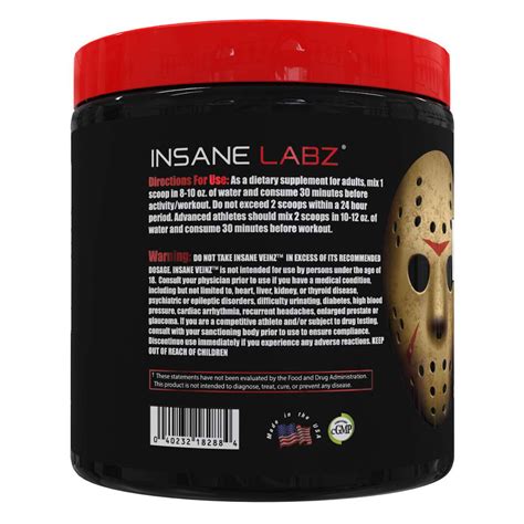 Insane Labz Veinz Preworkout 032lbs 150gm 35 Servings Tfn Health