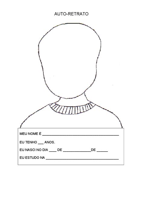 Atividade de Auto Retrato Ideias e Dicas Auto retrato Educação