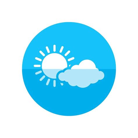 clima pronóstico parcialmente nublado icono en plano color circulo