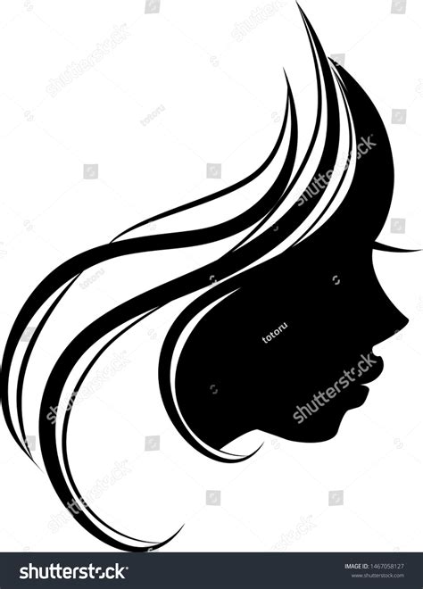 Silhouette Young Woman Profile Stock Vector (Royalty Free) 1467058127 ...