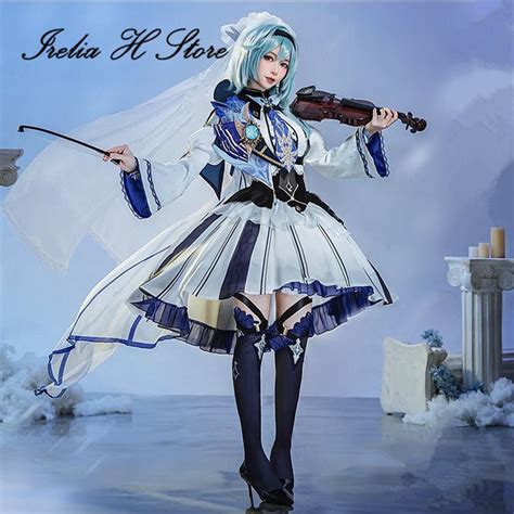 Irelia H Store Game Genshin Impact Eula Cosplay Costume Snow Eula Dress