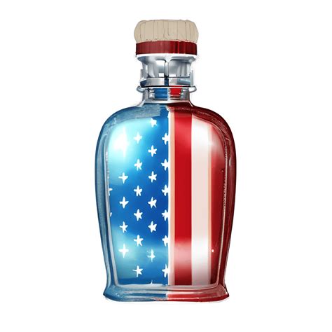patriotic glass cologne bottle  usa flag label creative fabrica