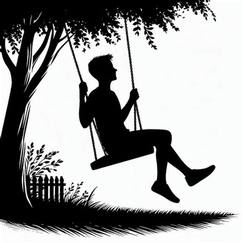 Silhouette of Person Swinging on a Swing | Premium AI-generated image