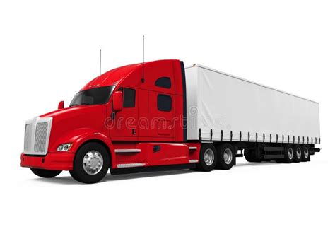 Red Trailer Truck stock illustration. Illustration of mobile - 68153705