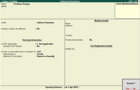 How To Create Income Or Expenses Ledger In Gst Tally Knowledge