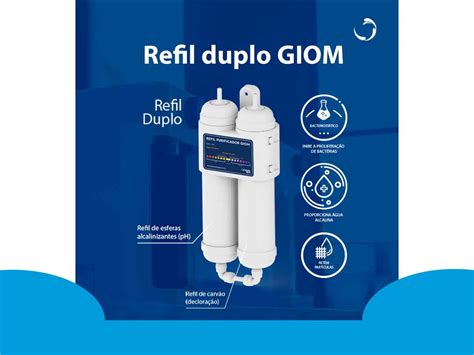 Purificador De Agua Alcalina Natural Melhora Ph Giom Branco Play