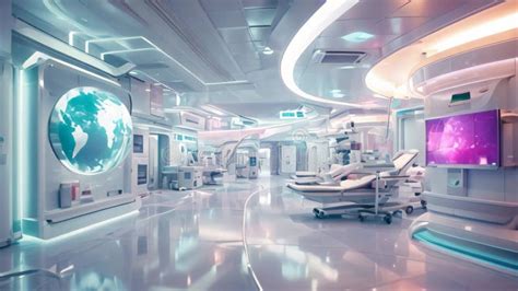 A Futuristic Medical Room With An Advanced MRI Machine In Operation