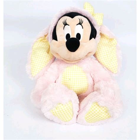 Disney Store Easter Minnie Mouse Plush Pink Bunny Rabbit Stuffed Toy