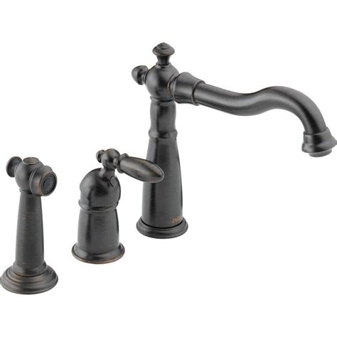 Delta Victorian Single Handle Standard Kitchen Faucet With Side Sprayer In Venetian Bronze 155