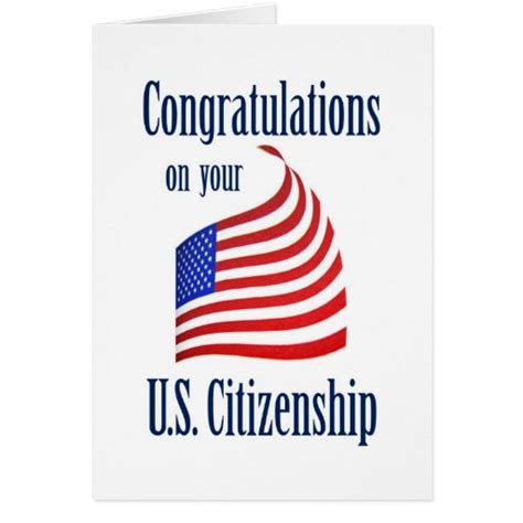 Congratulations Us Citizenship Us Flag Card Zazzle