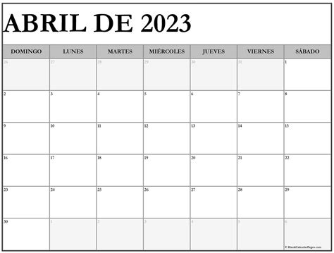 Programador 2023 Para Imprimir Abril Calendario Spanish 1 IMAGESEE