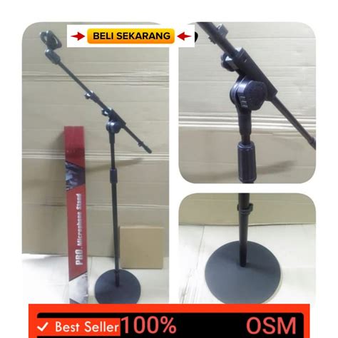 Jual Original Stand Mic Kaki Bulat Karaoke Holder Bundar Mik Table