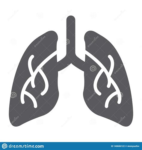 Lungs Glyph Icon Biology And Body Organ Sign Vector Graphics A