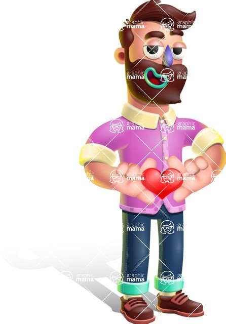 Plasticine Man Cartoon Vector Character Show Love Graphicmama