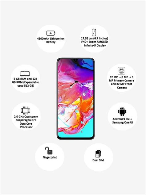 Buy Samsung Galaxy A70 128 Gb White 6 Gb Ram Dual Sim 4g Online At