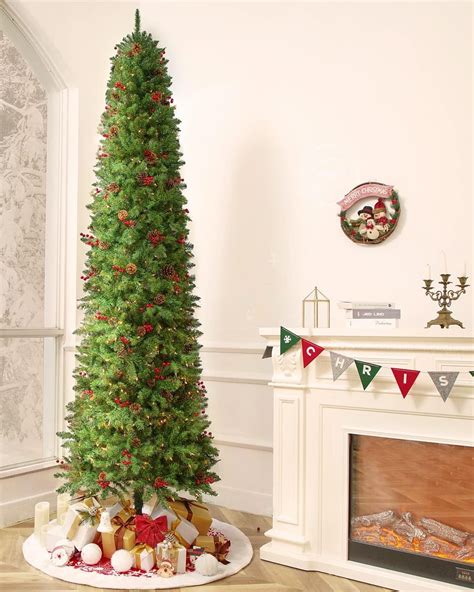 9 foot slim pre lit christmas tree 9