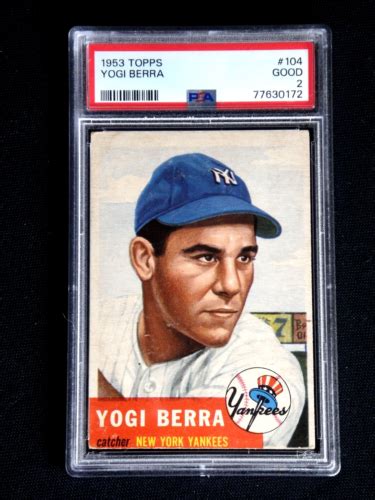 ORIGINAL YOGI BERRA 1953 TOPPS BASEBALL CARD 104 PSA 2 GOOD NY YANKEES