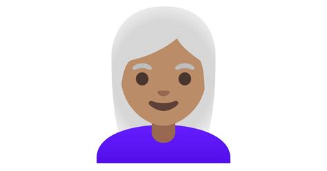 Donna Carnagione Olivastra E Capelli Bianchi Emoji