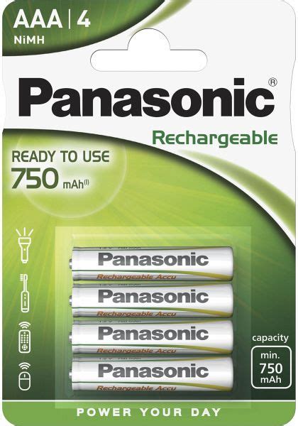 1x4 Panasonic Akku Nimh Micro Aaa 750 Mah Rechargeable Evolta Jetzt