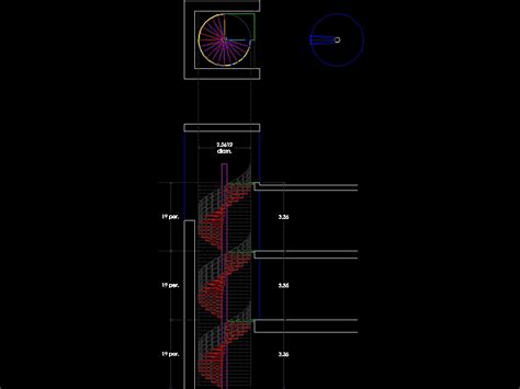 Escalera Metalica En Forma De Caracol Niveles Kb Bibliocad