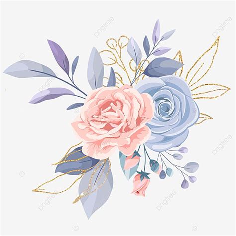 Flor Aquarela Elegante Buquê PNG Rosas Clipart Flor Floral Imagem