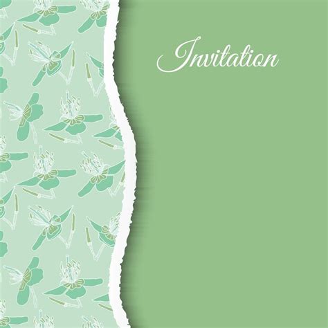 Green Wildflower or Floral Elegant Invitation Design Background ...