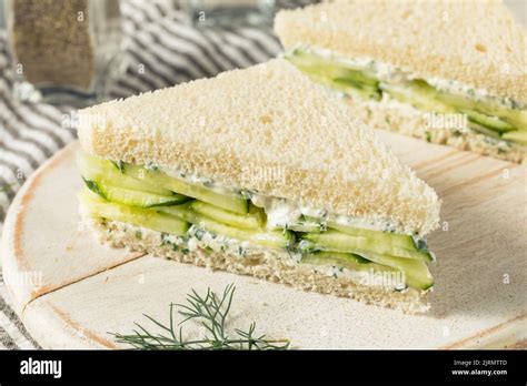 Healthy Homemade English Cucumber Sandwiches With Cream Cheese And