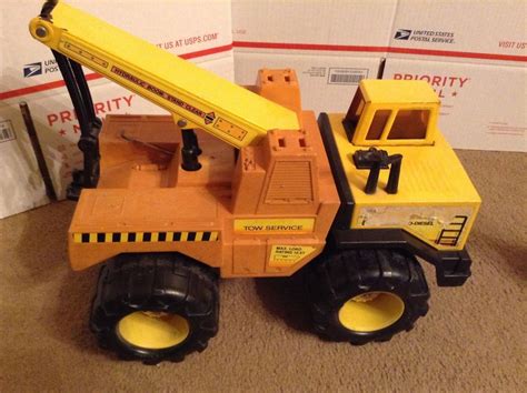 Vintage 1980 S Turbo Diesel Tonka Truck Hydraulic Boom Tow Service 54782 Steel Tonka Truck