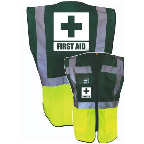 First Aid Big Premium Zipped Medical Hivis Vest Brook Hi Vis