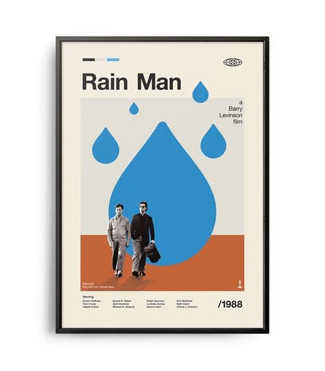 Mid-century modern Rain Man movie poster - Weekend Poster