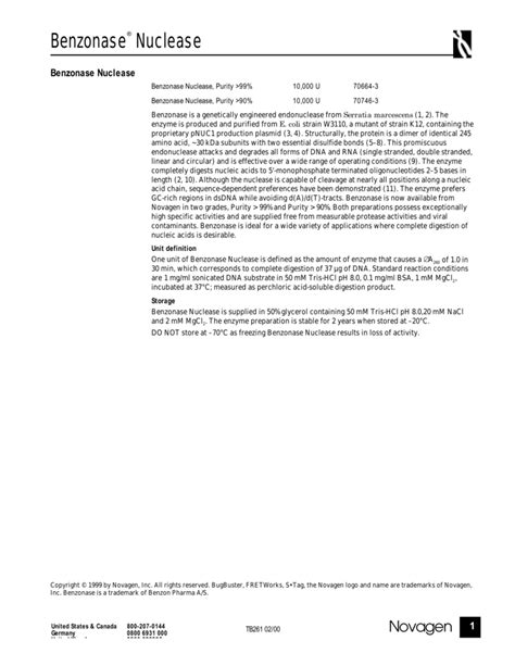 Benzonase® Nuclease - The Wolfson Centre for Applied Structural