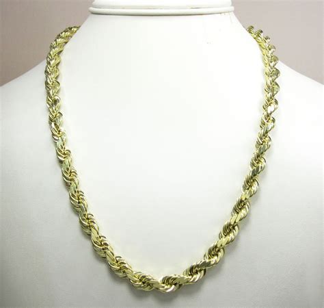 Buy 10k Yellow Gold Thick Solid Rope Chain 20 30 Inch 8mm Online At So