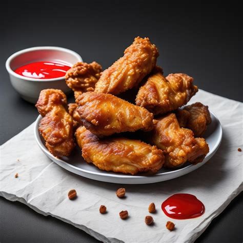 Premium Photo Fried Chicken Wings Generative AI