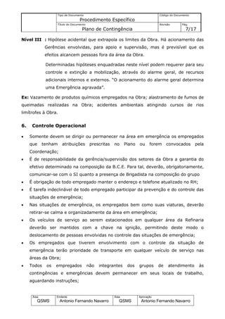 Plano de contingência PDF