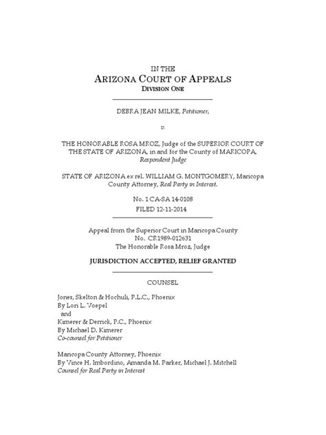 Debra Milke Murder Dismissal Sa 14 0108 Pdf