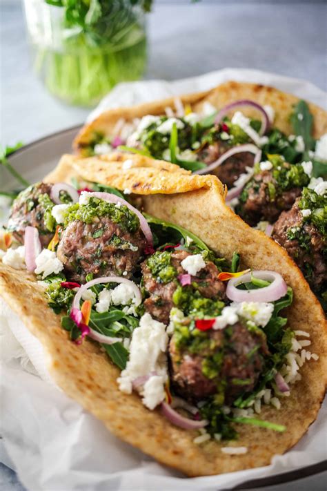 Chicken Meatball Pitas With Roasted Red Pepper Whipped Feta Artofit