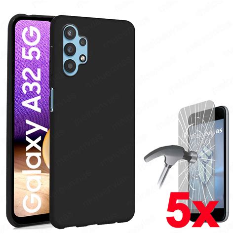 Funda Silicona Gel Negro 5 Protectores Pantalla De Cristal Templado