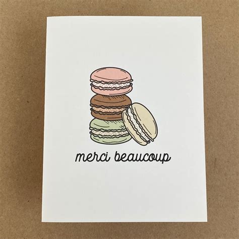 Merci Beaucoup Thank You Card French Macarons Etsy