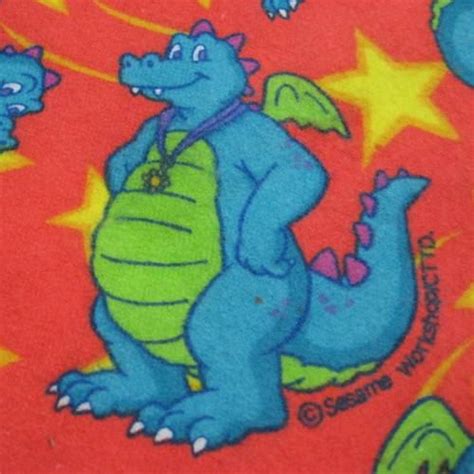 Vintage 2002 Dragon Tales Ord Flannel Fabric Sesame Workshop Oop 43 X