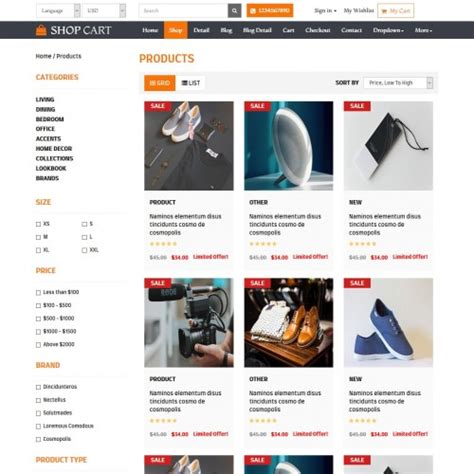 Shopping Cart CSS Template - TemplateOnWeb