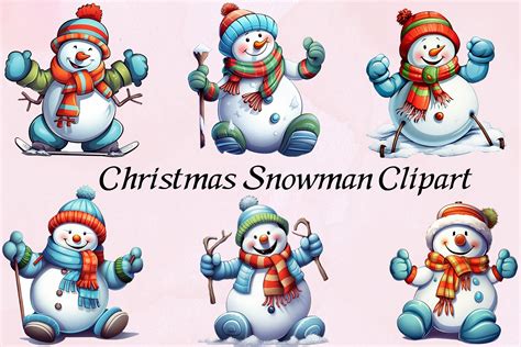 Christmas Snowman Clipart Graphic by CreativeCraft · Creative Fabrica