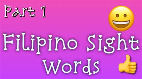 Filipino Sight Words