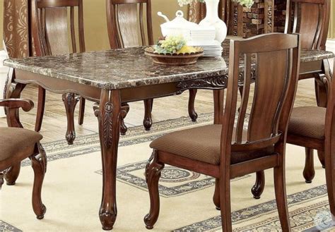 Johannesburg I Brown Cherry Rectangular Leg Dining Table From Furniture Of America Coleman