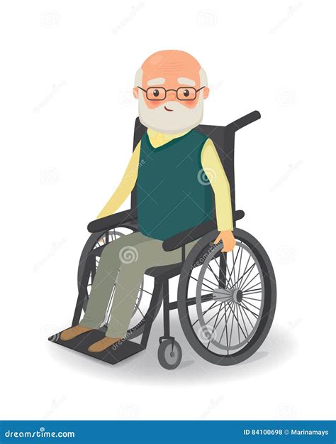 Old Man In Wheelchair Cartoon