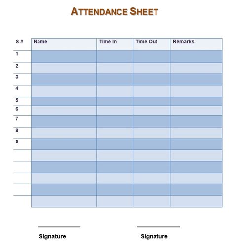 Printable Teacher Attendance Book