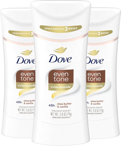 Dove Antiperspirant Deodorant Stick Even Tone Shea Butter And Vanilla Pack Of 3 For