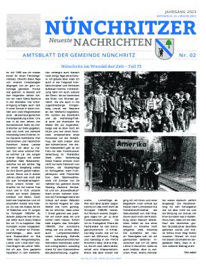 Ausfüllbar Online AMTSBLATT DER GEMEINDE NNCHRITZ Nr 02 Fax Email