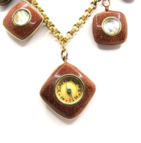 A Collection Of Victorian Compass Fobs In Gold Stone  Gem